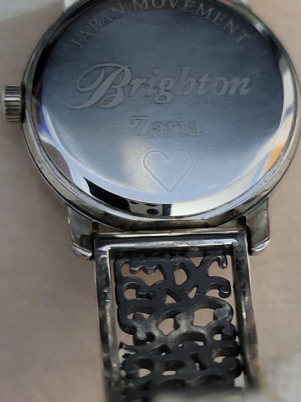 Brighton Women's Silver Wave Crystal Accent Bracelet Watch